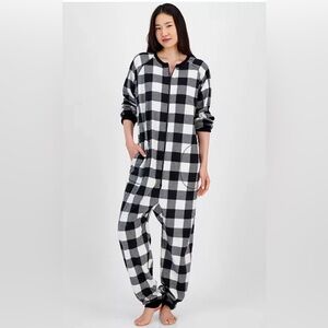 Family Pajamas Women's Black and White Checkered One Piece by Macy’s